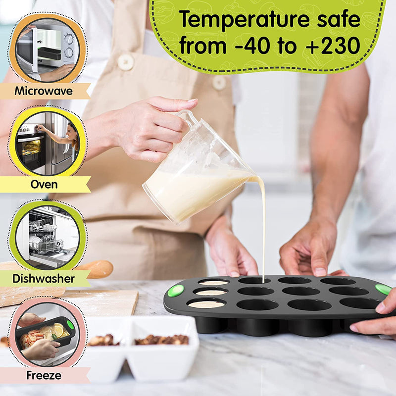 Silicone Bakeware Set Cooking, Cake Pans Pizza Mold,Nonstick Baking Cake Pans Set, Cupcake Baking Cups Home & Garden > Kitchen & Dining > Cookware & Bakeware LUNELL   