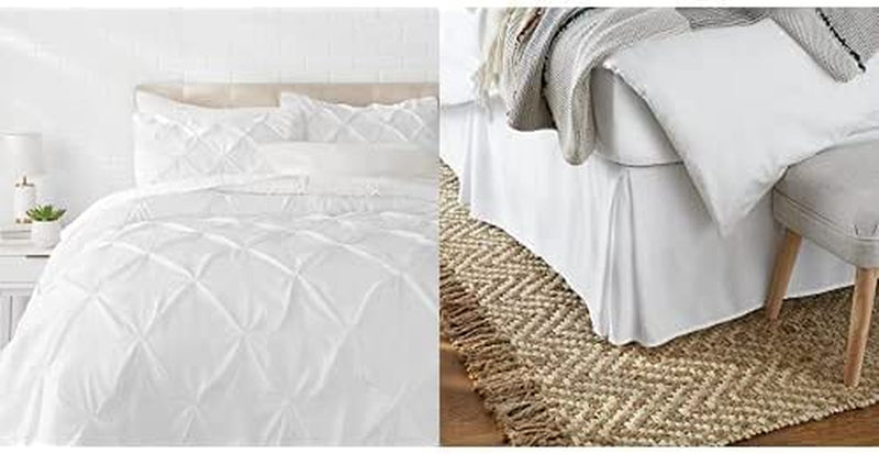 Pinch Pleat All-Season Down-Alternative Comforter Bedding Set - Twin / Twin XL, Burgundy Home & Garden > Linens & Bedding > Bedding KOL DEALS Bright White Bedding Set + Bed Skirt - Full Full/Queen