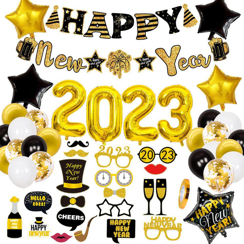 Okefdwalm 2023 New Year Balloons Happy New Year Decorations 2023 2023 Balloons Set Happy New Year Supplies for Party Decor & Event Decorations Gifts Arts & Entertainment > Party & Celebration > Party Supplies Okefdwalm 2  