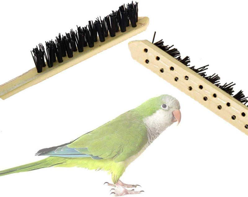 DENTRUN 3 Pack Wooden & Stainless Steel Long Handle Bird Cleaning Brush, Pet Supply Feeder Cage Accessory for Parrot Birds Animals & Pet Supplies > Pet Supplies > Bird Supplies > Bird Cage Accessories > Bird Cage Food & Water Dishes DENTRUN   