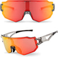 Sports Glasses Cycling Glasses for Men Women Unisex Sunglasses Windproof Eyewear with 3 Interchangeable Lens Bike Fishing Sporting Goods > Outdoor Recreation > Cycling > Cycling Apparel & Accessories M-SHENG Orange  