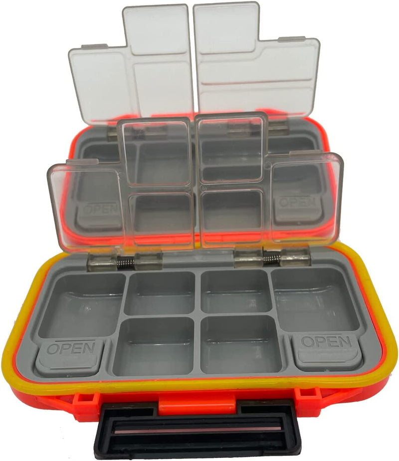 Phijet Fishing Tackle Box,Mini Fishing Lure Box,Fishing Accessories Box with 12 Compartments,Orange Sporting Goods > Outdoor Recreation > Fishing > Fishing Tackle Feijet   
