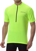 Spotti Men'S Cycling Bike Jersey Short Sleeve with 3 Rear Pockets- Moisture Wicking, Breathable, Quick Dry Biking Shirt Sporting Goods > Outdoor Recreation > Cycling > Cycling Apparel & Accessories Spotti Hi-viz Yellow Large 