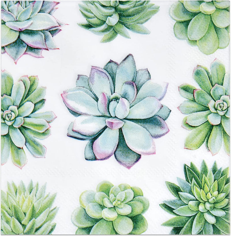 100 Cactus Paper Guest Towels for Bathroom Decorative Disposable Hand Towel Succulent Napkin for Decoupage Buffet Holiday Spring Mint Green Plants Decorations for Baby Shower Party Bathroom Dinner Home & Garden > Decor > Seasonal & Holiday Decorations Gift Boutique Cocktail  