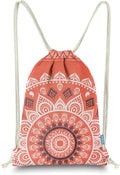 Miomao Drawstring Backpack Mandala Style String Bag Canvas Beach Sport Daypack Home & Garden > Household Supplies > Storage & Organization Qingdao Miomao E-Commerce Co., Ltd Orangered  
