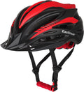 EASTINEAR Bike Helmets for Men and Women, Adults Bicycle Helmets with Detachable Visor, Helmet with Rechargeable Rear Light for Cycling Sporting Goods > Outdoor Recreation > Cycling > Cycling Apparel & Accessories > Bicycle Helmets EASTINEAR Black Red  
