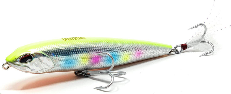 Vense Tumbao 130 Surface Evolution Stick Topwater Fishing Lure for Satlwater and Freshwater. Mustad Treble Hook 3X Sporting Goods > Outdoor Recreation > Fishing > Fishing Tackle > Fishing Baits & Lures Vense CHART RAINBOW 003  