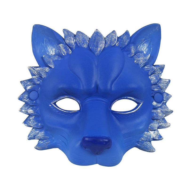 Halloween Party Masquerade Mask Halloween Decoration Props, Adult Child Role-Playing Animal Mask, PU Lion Mask Apparel & Accessories > Costumes & Accessories > Masks EFINNY Blue  