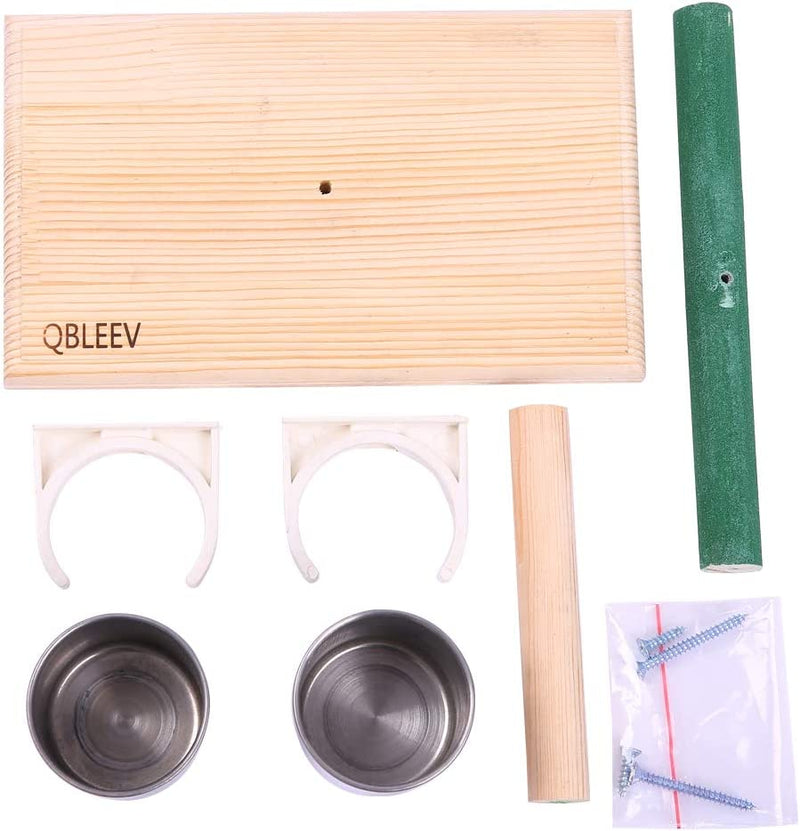 QBLEEV Bird Play Stands with Feeder Cups Dishes, Tabletop T Parrot Perch, Wood Bird Playstand Portable Training Playground, Bird Cage Toys for Small Cockatiels, Conures, Parakeets, Finch Animals & Pet Supplies > Pet Supplies > Bird Supplies QBLEEV   