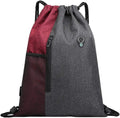 Peicees Drawstring Backpack Water Resistant Drawstring Bags for Men Women Black Sackpack for Gym Shopping Sport Yoga School Home & Garden > Household Supplies > Storage & Organization Peicees Y-wine Red  