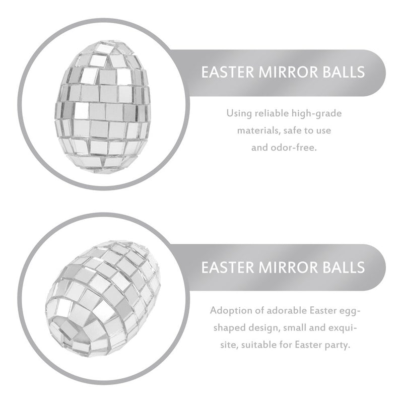12Pcs Easter Mirror Balls Decorative Egg-Shaped Mirror Balls Light Reflective Mirror Balls for Party
