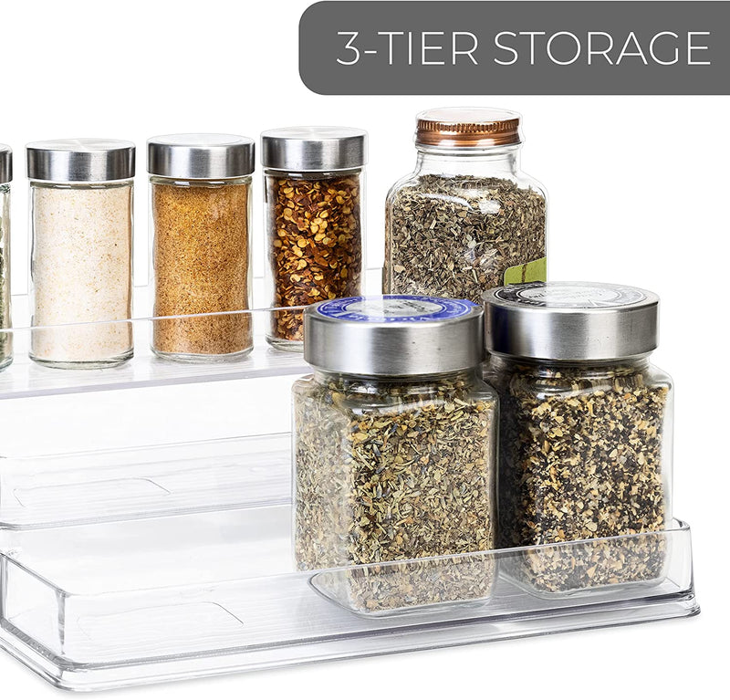 Smart Design 3-Tier Spice Rack - Set of 2 - BPA Free Plastic Resin - Spices, Herbs, Bottles, Jars, Cupboards, Pantry Storage - Kitchen Organizer - Clear Home & Garden > Decor > Decorative Jars Smart Design   