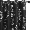 Ombre Blackout Curtains 84 Inches Long Damask Patterned Grommet Curtain Panels Grey Gradient Window Treatments Thermal Insulated Window Drapes for Bedroom Living Room(Grey, 2 Panels/ 52X84 Inch) Home & Garden > Decor > Window Treatments > Curtains & Drapes BLEUM CADE Floral-black 52''W x 63''L 