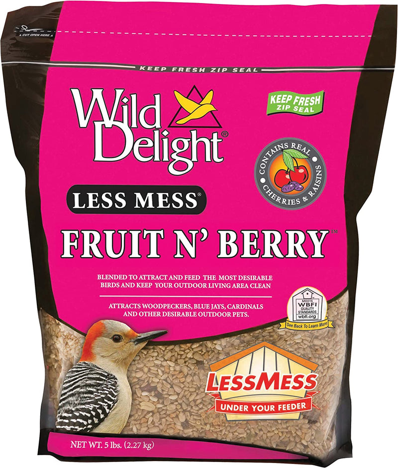 Wild Delight Fruit N' Berry Bird Food, 5 Lb Animals & Pet Supplies > Pet Supplies > Bird Supplies > Bird Food Arett Sales - LG Less Mess 5 lb 