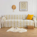 HANDONTIME Couch Cover for Dogs Grey Sectional Couch Covers for 3 Cushion Couch Sofa Flower Lace Sofa Covers Machine Washable Easy Install Futon L Shaped Couch Cushion Covers for Cat Kids, 71" X134" Home & Garden > Decor > Chair & Sofa Cushions HANDONTIME M-beige/Yellow Large:71"x 118" 