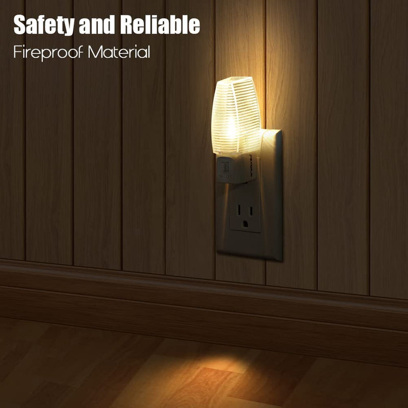 Emotionlite Plug in Night Light, Manual on off Switch, Warm White LED Nightlight, Kids, Nursery, Bedroom, Bathroom, Hallway, Stairs, Kitchen, UL Listed, 6 Pack
