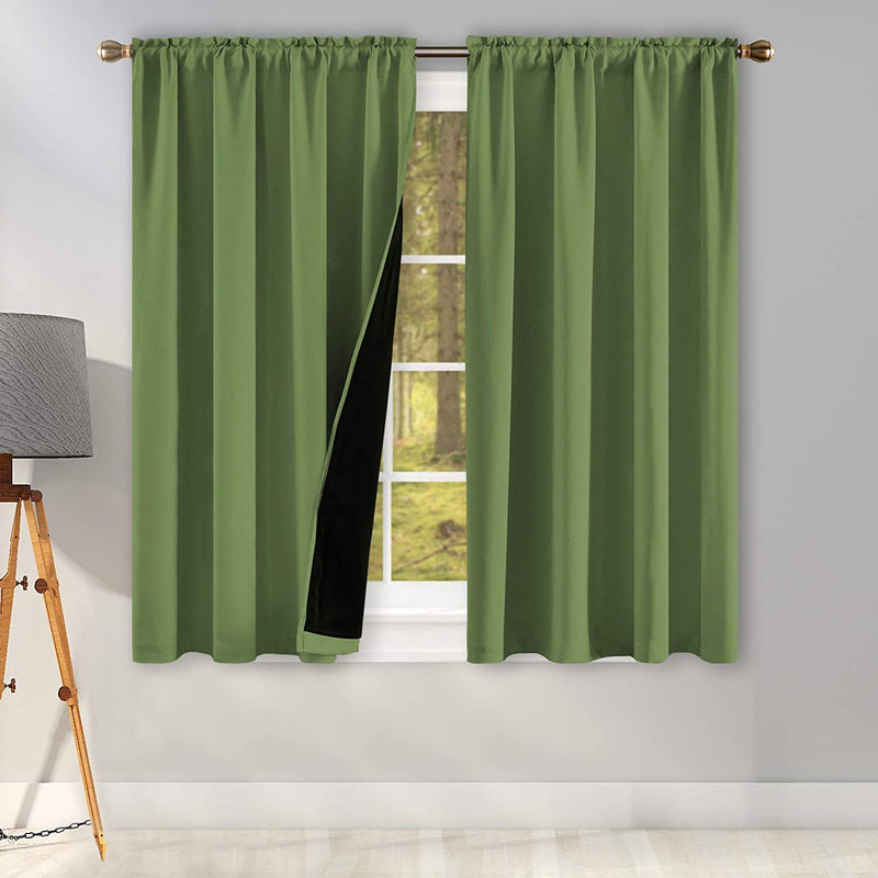 Coral 100PCT Blackout Curtains Bedroom Drapes - Totally Darkness Panels Thermal Insulated Lined Rod Pocket Curtains for Kids Room( 2 Panels 42 by 45 Inch) Home & Garden > Decor > Window Treatments > Curtains & Drapes KEQIAOSUOCAI Sage W42" X L45" 