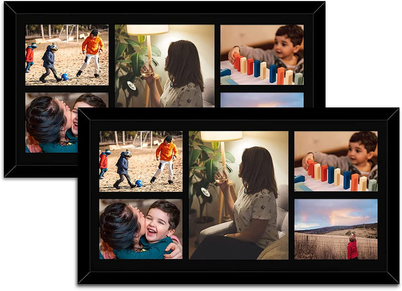 Golden State Art, 12X24 Black Wood Picture Frame - White Mat for 8X10 and 5X7 Photos - Real Glass, Sawtooth Hanger, Swivel Tabs - Wall Mounting - Great for Posters, Weddings, and Engagements Home & Garden > Decor > Picture Frames Golden State Art Black (Black Mat) 12x24 (2 Pack) 