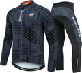 Sponeed Men'S Cycling Jersey Full Sleeve Riding Wear Long Sleeve T Shirts Pants Sporting Goods > Outdoor Recreation > Cycling > Cycling Apparel & Accessories sponeed Fleece Grey Multi Small 