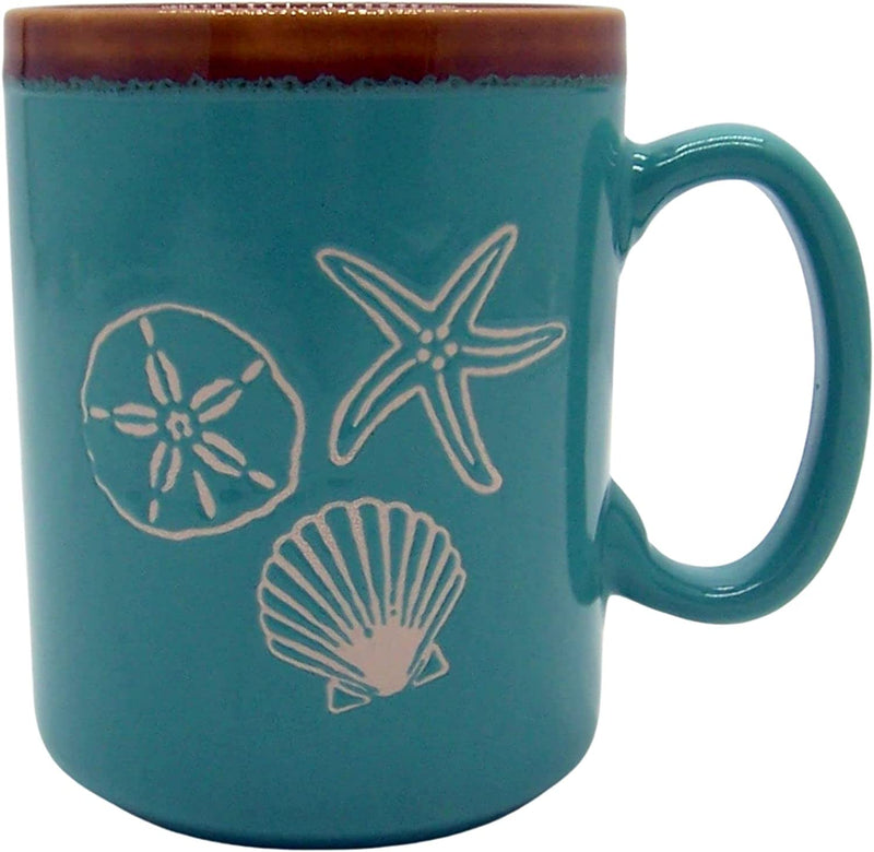 Stoneware Hand Glazed Moose Coffee Mug, Nautical Drinkware, Novelty Mug, 4.5 Inches Home & Garden > Kitchen & Dining > Tableware > Drinkware Wowser Seashell Mug  