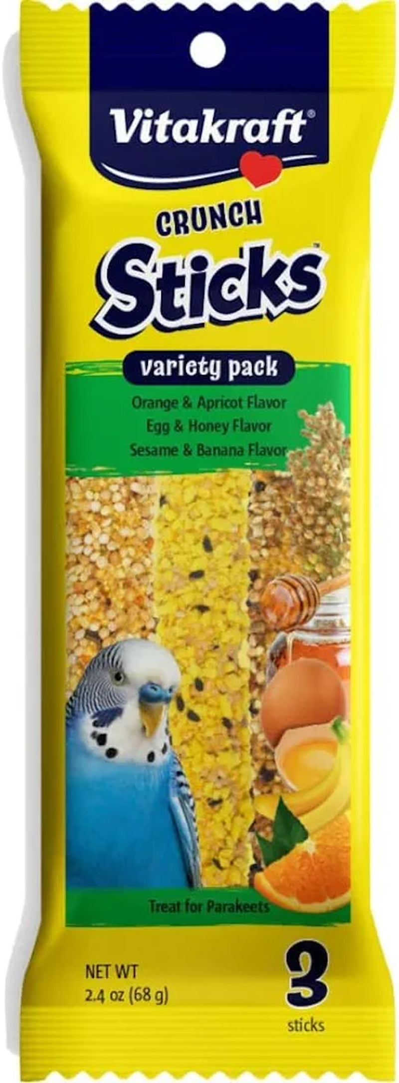 Vitakraft Kracker Crunch Treat Sticks Variety Pack for Parakeets - 3 PACK Animals & Pet Supplies > Pet Supplies > Bird Supplies > Bird Food Vitakraft   