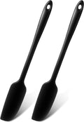 Long Handle Silicone Jar Spatula Non-Stick Rubber Scraper Heat Resistant Spatula Silicone Scraper for Jars, Smoothies, Blenders Cooking Baking Stirring Mixing Tools (2, Red, Black) Home & Garden > Kitchen & Dining > Kitchen Tools & Utensils Patelai Black 2 