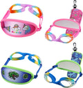 Kids Swim Goggles,Swim Goggles for Kids Adult, Swim Goggles with Fabric Strap - No Tangle Elastic, Pain Free Head Band Sporting Goods > Outdoor Recreation > Boating & Water Sports > Swimming > Swim Goggles & Masks HYDROCOMFY 2pk - Rainbow / Dinosaur  