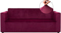 RECYCO Velvet Sofa Covers for 4 Cushion Couch, Furniture Covers for Sofa, Sofa Slipcover 1 Piece for Living Room, Dogs, Navy Home & Garden > Decor > Chair & Sofa Cushions RECYCO Burgundy Large 