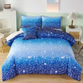 RYNGHIPY 6Pcs Gradient Glitter Bedding Set for Girls Twin Size, Colorful Rainbow All-Season Comforter Set, Ultra Soft Bedding Collections Home & Garden > Linens & Bedding > Bedding RYNGHIPY Ombre Blue Queen (6-Piece) 