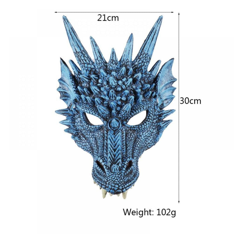 4D Dragon Mask Half Face Mask for Adult Kids Teens, Halloween Costume Party Mask Cosplay Party Decoration Apparel & Accessories > Costumes & Accessories > Masks GETFIT   