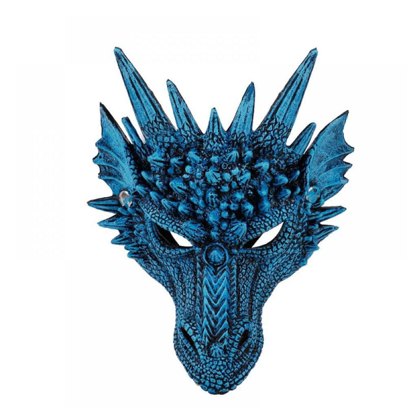 4D Dragon Mask Half Face Mask for Adult Kids Teens, Halloween Costume Party Mask Cosplay Party Decoration Apparel & Accessories > Costumes & Accessories > Masks GETFIT Blue  