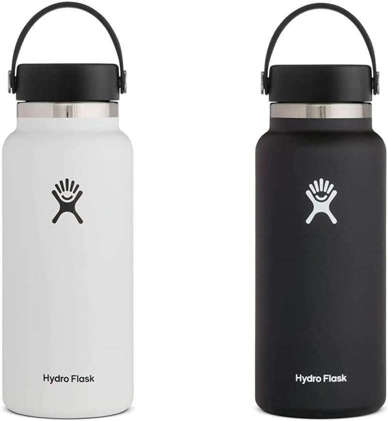 Hydro Flask Wide Mouth Bottle with Flex Cap Sporting Goods > Outdoor Recreation > Winter Sports & Activities Hydro Flask White 32 oz Bottle + Mouth Bottle