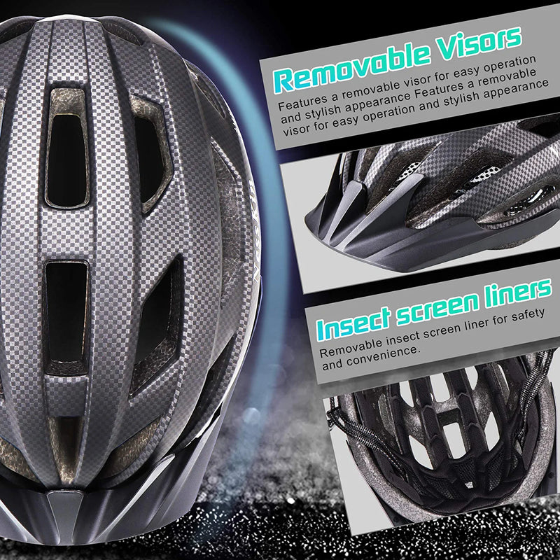 NESSKIN Adult/Teen Adjustable Cycling Helmet for Men/Women City Commuter/Mountain Bike with Detachable Visor Sporting Goods > Outdoor Recreation > Cycling > Cycling Apparel & Accessories > Bicycle Helmets NESSKIN   