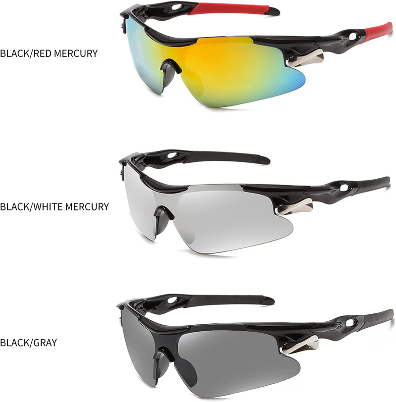 Sports Sun Glasses,Polycarbonate Impact Scratch Resistant, Wrap-Around Uv Protective Eyewear Men Women Cycling(Pack of 6) Sporting Goods > Outdoor Recreation > Cycling > Cycling Apparel & Accessories Generic   
