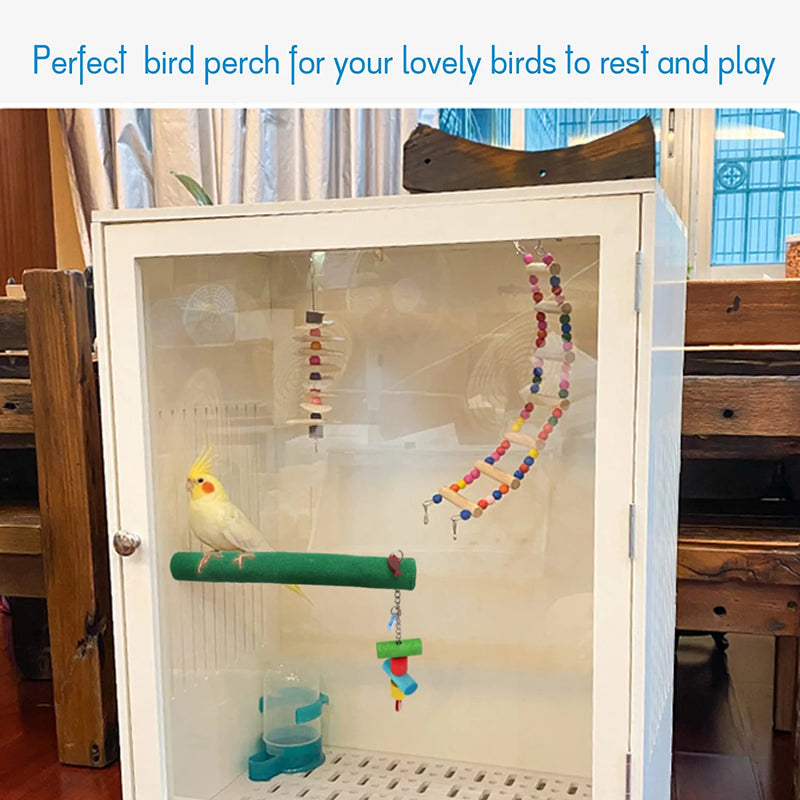 PETNANNY Bird Perch Stand Toy Platform Natural Wood Playground Paw Grinding Stick Wood Parrot Perch Stand Platform, Cage Accessories Exercise Toys for Pet Parrot Budgies Parakeet Cockatiels Animals & Pet Supplies > Pet Supplies > Bird Supplies PETNANNY   