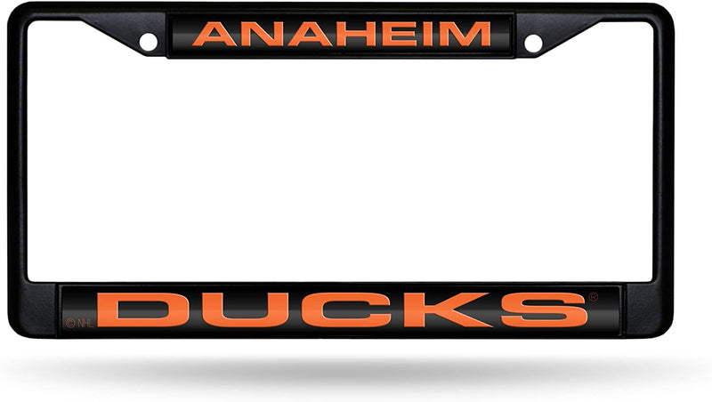 Rico Industries NHL Black Laser Cut Chrome Frame 12" X 6" Black Laser Cut Chrome Frame - Car/Truck/Suv Automobile Accessory Sporting Goods > Outdoor Recreation > Winter Sports & Activities Rico Industries Anaheim Ducks  