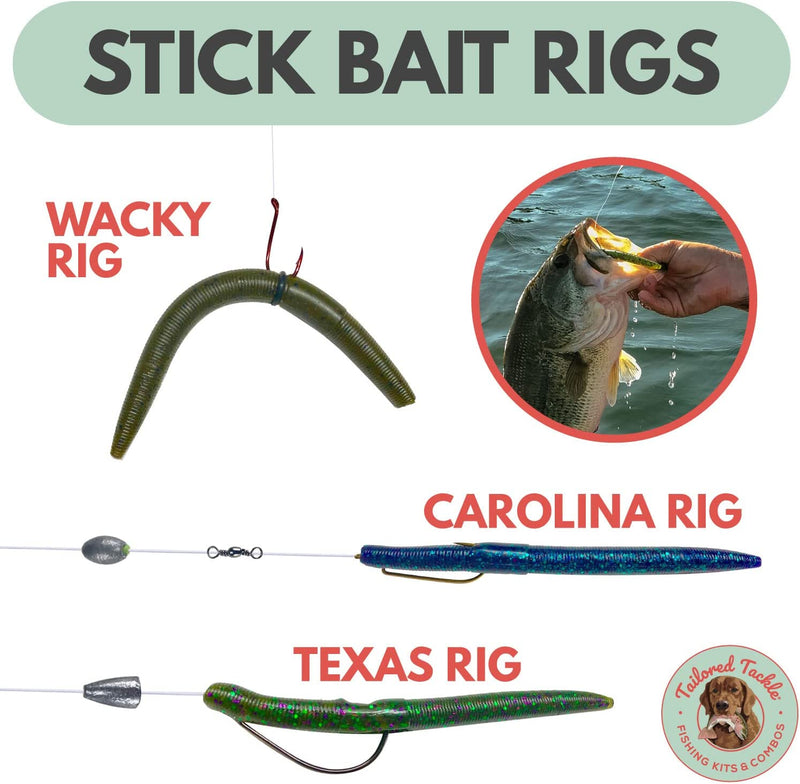 Tailored Tackle Wacky Worm 5 Inch | 25 PACK BULK BAG | Soft Plastic Stick Bait MADE in USA | Anise Scent Fishing Worms for Wacky Rig Bass Lures | 8 Colors Green Pumpkin, Red Watermelon, Junebug, Black Sporting Goods > Outdoor Recreation > Fishing > Fishing Tackle > Fishing Baits & Lures Tailored Tackle   