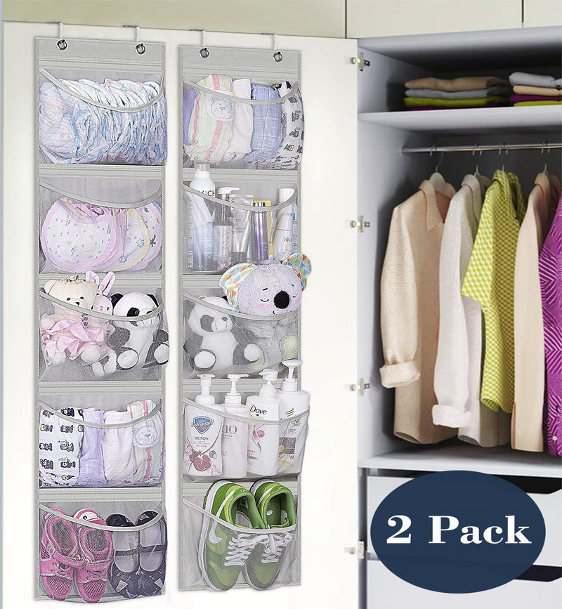 KEETDY over the Door Organizer Storage for Closet with 5 Pockets Organizer for Bedroom Bathroom, 2 Pack Home & Garden > Household Supplies > Storage & Organization KEETDY   