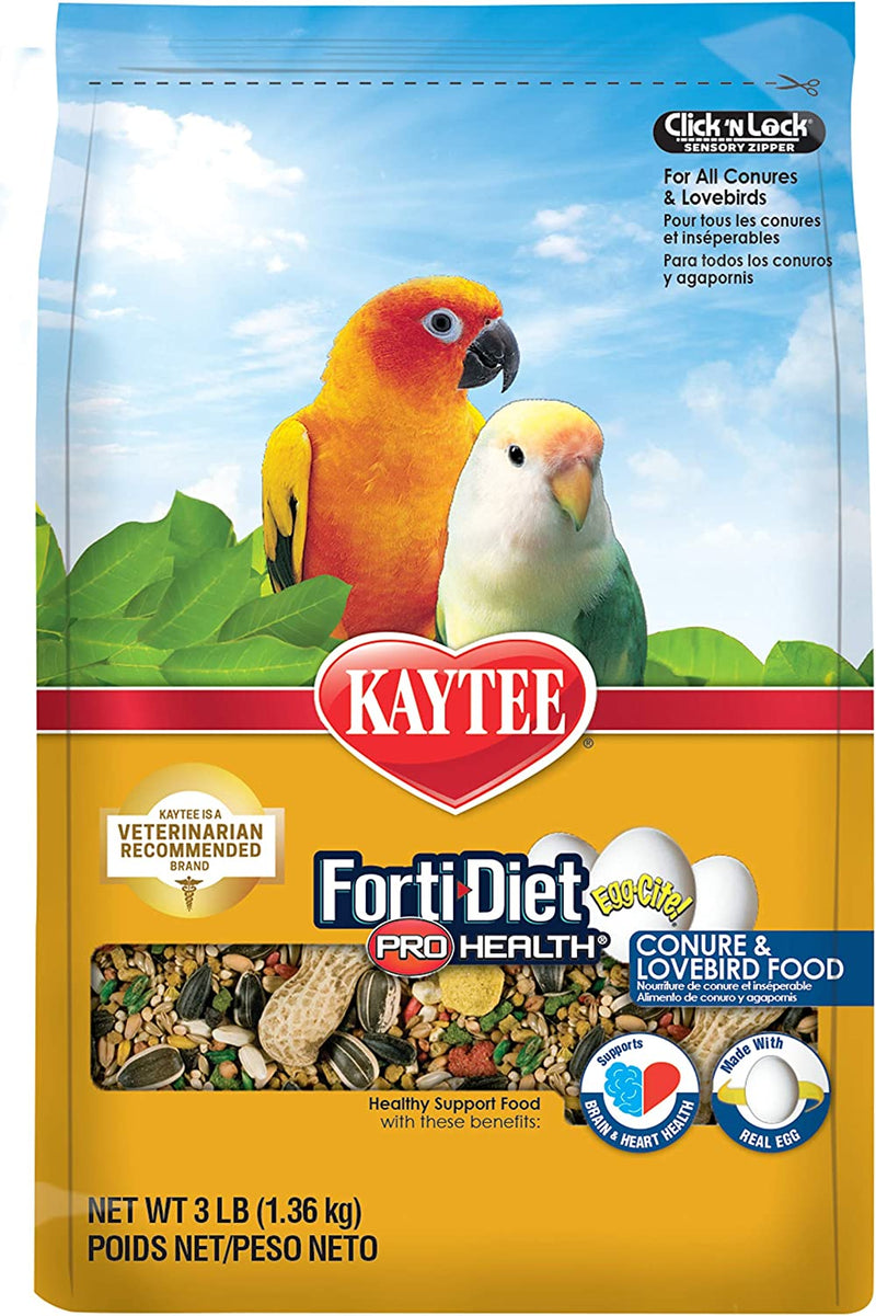 Kaytee Forti-Diet Pro Health Egg-Cite Pet Conure & Lovebird Food, 3 Pound Animals & Pet Supplies > Pet Supplies > Bird Supplies > Bird Food Central Garden & Pet   