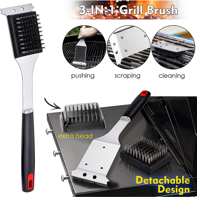 Hasteel Grill Utensil Set of 27, Heavy Duty Stainless Steel Barbecue Accessories with Carrying Bag, Complete BBQ Grilling Tools Kit Perfect for Outdoor BBQ Backyard Cooking, Dishwasher Safe & Man Gift Home & Garden > Kitchen & Dining > Kitchen Tools & Utensils HaSteeL   