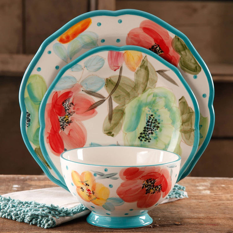 The Pioneer Woman Vintage Bloom 12-Piece Decorated Dinnerware Set Home & Garden > Kitchen & Dining > Tableware > Dinnerware The Pioneer Woman   