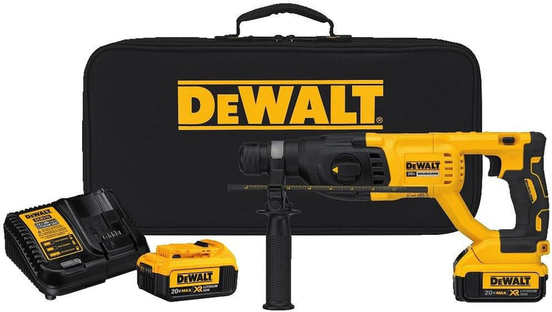 DEWALT 20V MAX* XR Rotary Hammer Drill Kit, D-Handle, 1-Inch (DCH133M2)