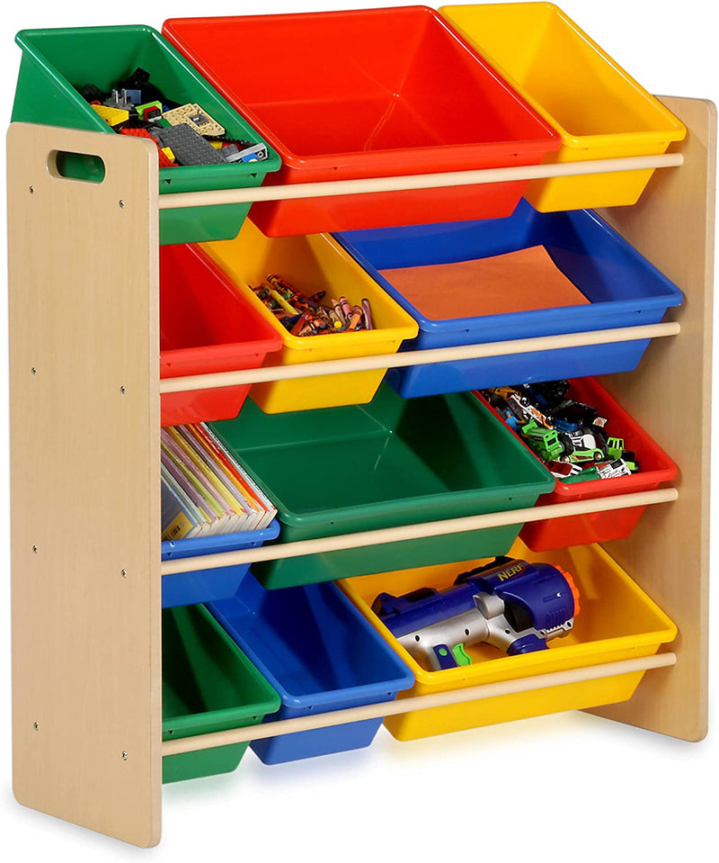Honey-Can-Do Kids Toy Organizer and Storage Bins, Natural/Primary