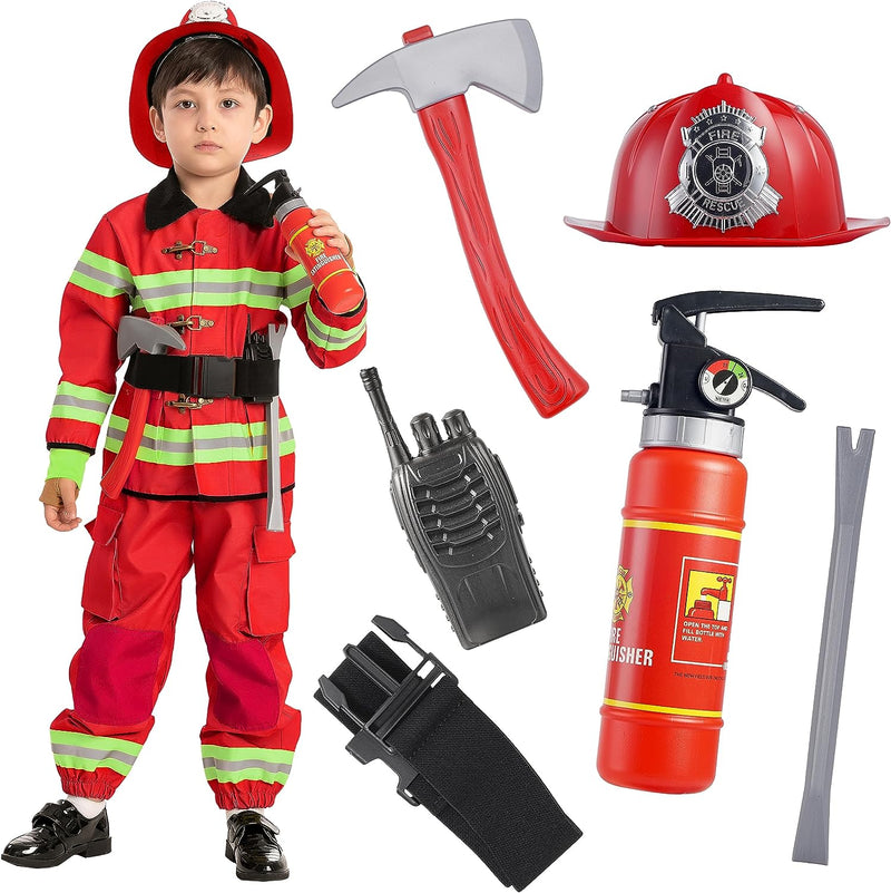 Spooktacular Creations Child Unisex Red Fireman Costume for Halloween Dress Up-3T  Joyin Inc   