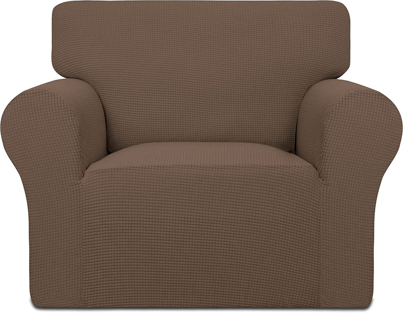 DANABEST Armchair Cover Stretch Slipcover 1-Piece Jacquard Couch Covers Sofa Slipcover Covers Washable Couch Cover Furniture Protector for Living Room (Camel,Armchair) Home & Garden > Decor > Chair & Sofa Cushions DANABEST Brown armchair 