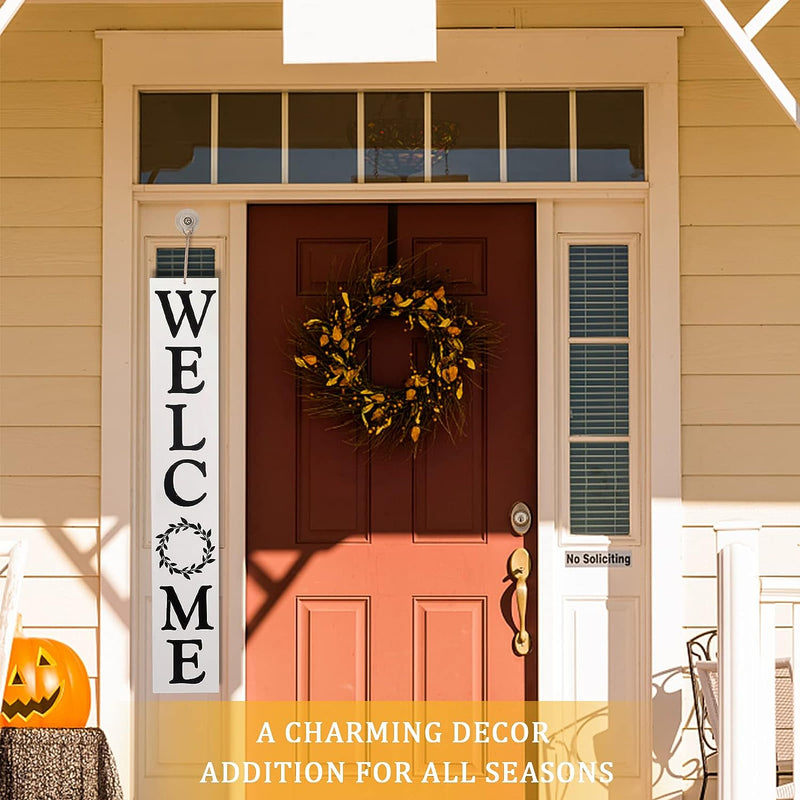 4.75 Ft Spring Welcome Sign for Front Door-Vertical Welcome Home Sign - Summer Yard Porch Sign for Front Door Decorations and Best House Warming Gifts  charming garden   