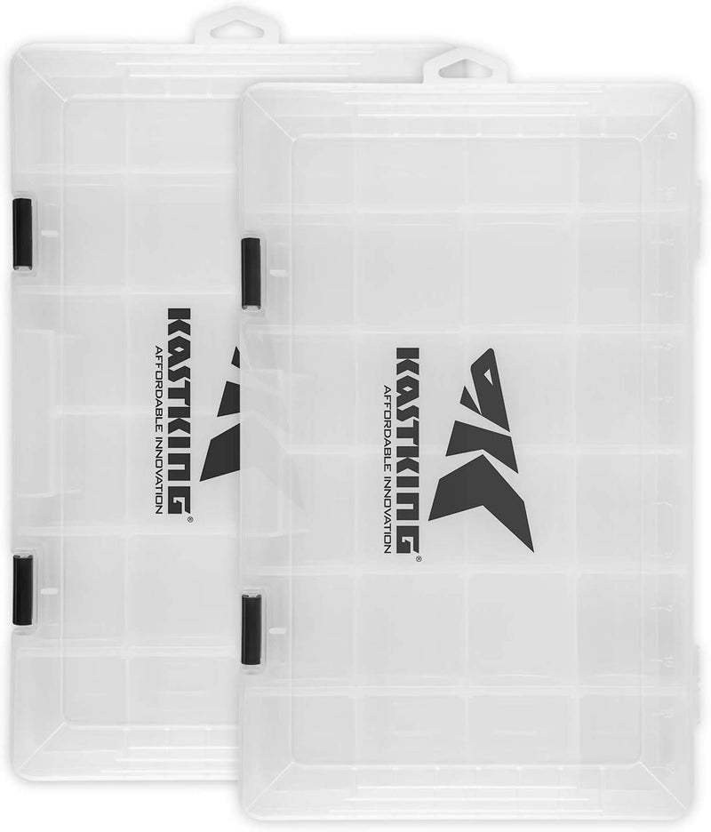 Kastking Tackle Boxes, Plastic Box, Plastic Storage Organizer Box with Removable Dividers - Fishing Tackle Storage - Box Organizer - 2 Packs /4 Packs Tackle Trays - Parts Box Sporting Goods > Outdoor Recreation > Fishing > Fishing Tackle Kastking Two 3700 (Tray Size: 14"x8.25"x1.75")  
