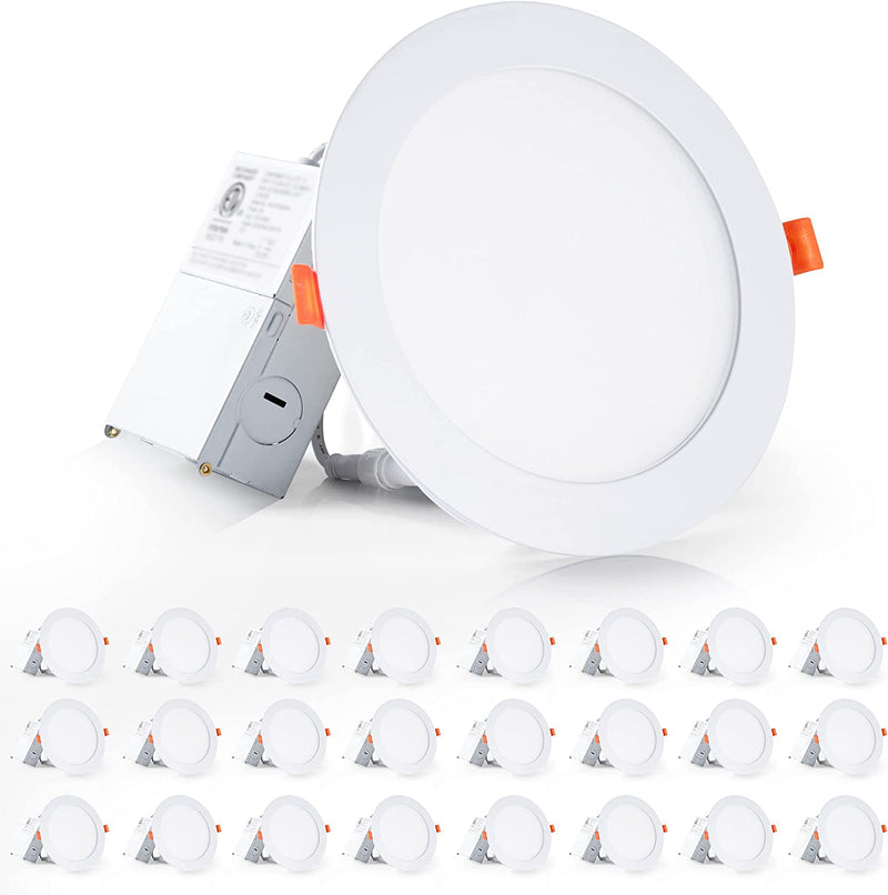 LEDIARY 24 Pack LED Recessed Lighting 6 Inch with Junction Box, 3000K Warm White, 1100LM, 12W Eqv 110W, Dimmable Can-Killer Downlight - IC Rated, ETL Certified Home & Garden > Lighting > Flood & Spot Lights LEDIARY 3000k - Warm White 6 inch 