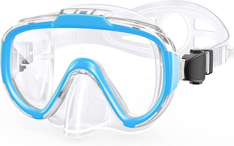 Norabidea Swim Goggles Adult, anti Fog Snorkel Diving Goggles, Clear View Tempered Glass Swimming Mask with Nose Cover Sporting Goods > Outdoor Recreation > Boating & Water Sports > Swimming > Swim Goggles & Masks Norabidea Skyblue Adult 
