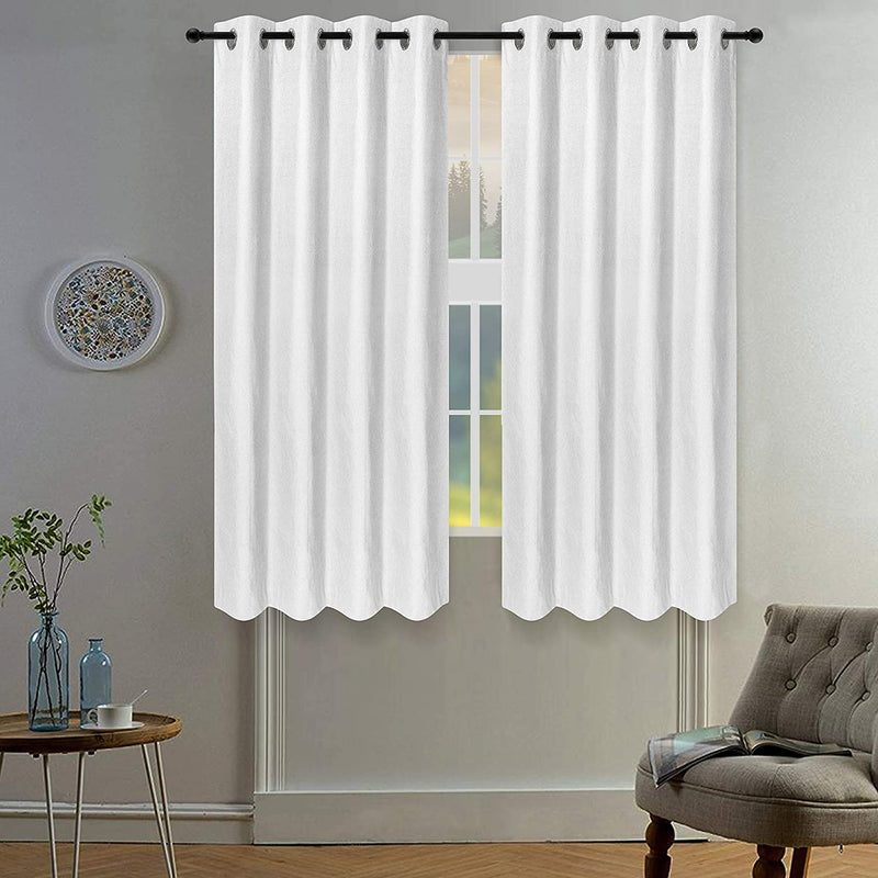Light & Pro Black and White Gingham Check Curtain - Window Treatment Décor Panel for Kitchen Nursery Bedroom Livingroom - Buffalo Plaid Rod Pocket Curtains Pack of 2 - 50X63 Inch Home & Garden > Decor > Window Treatments > Curtains & Drapes Light & Pro Textured White 50x63 